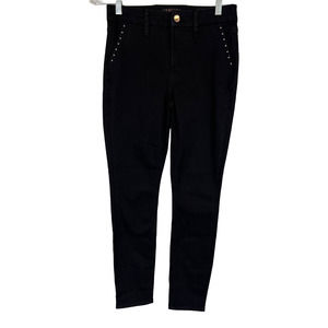 Jen7 by 7 for All Mankind Women's Skinny Jeans with Stud Pocket - Black Size 2